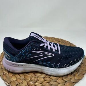 BROOKS Glycerin 20 Running Shoes Peacoat Ocean Pastel Lilac Size 8.5 WIDE Women